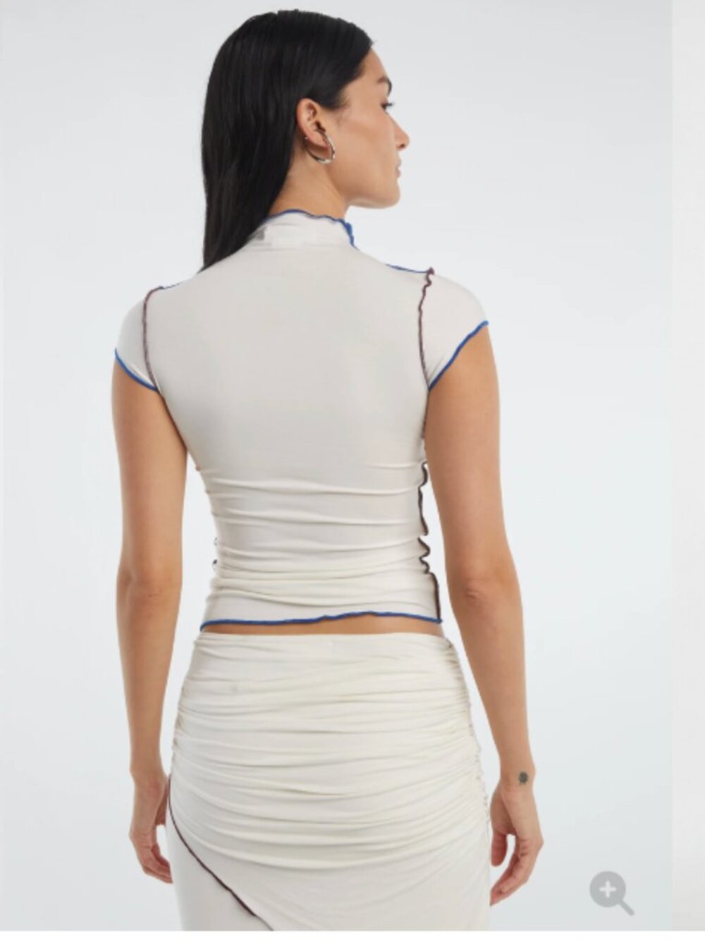 The Line By K Mock Neck and contrast stitching skirt - Picture 3 of 7